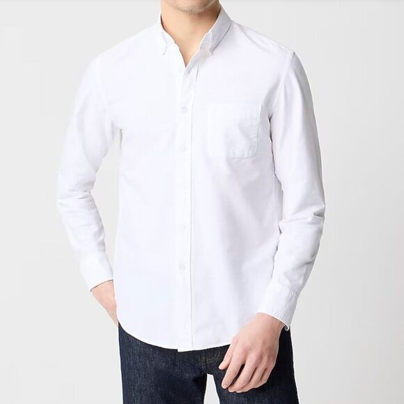 J. Crew Factory H4726 White slim flex oxfort NWT size medium - Picture 1 of 8